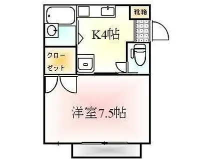 コーポビジョン(1K/2階)の間取り写真