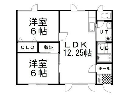 ハイツレインボー(2LDK/1階)の間取り写真