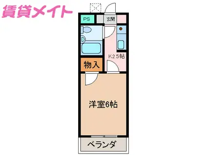 コーポワールドA(1K/2階)の間取り写真