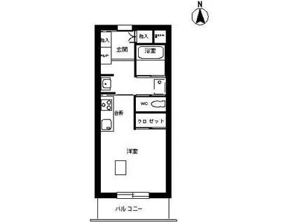ロイヤルライフ虎丸(1K/3階)の間取り写真