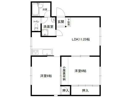 グレース櫛原(2LDK/2階)の間取り写真