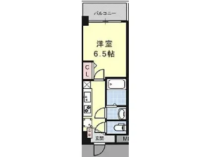 アドバンス神戸レイソレ(1K/12階)の間取り写真