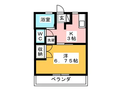 オランジュ ミホ(1K/2階)の間取り写真