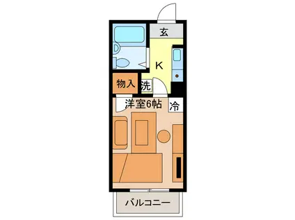 デル・フィオーレ(1K/4階)の間取り写真