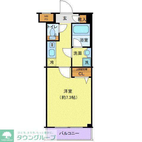 クレヴィスタ柴又(1K/2階)の間取り写真