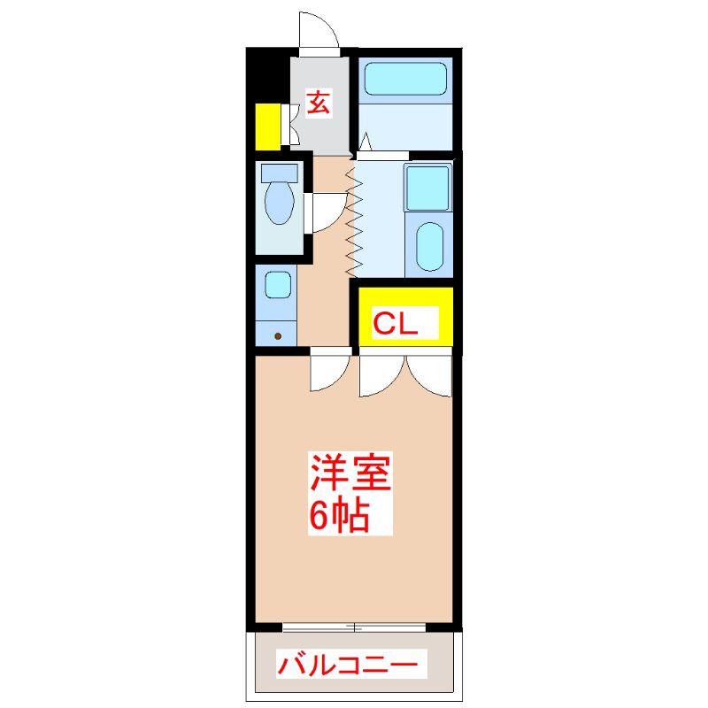 ペガサス5(1K/1階)の間取り写真