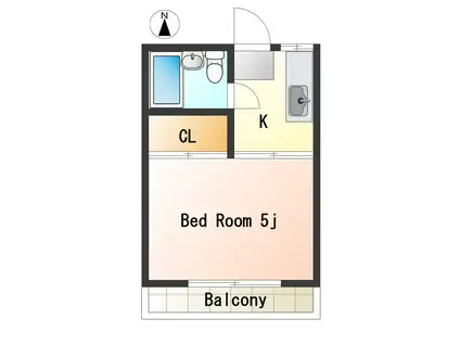 スカイコープ(1K/2階)の間取り写真