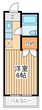 アーバンハイム(1K/2階)の間取り写真