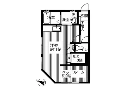 リノベしたスタジオワンルームコーポ佐藤(ワンルーム/2階)の間取り写真