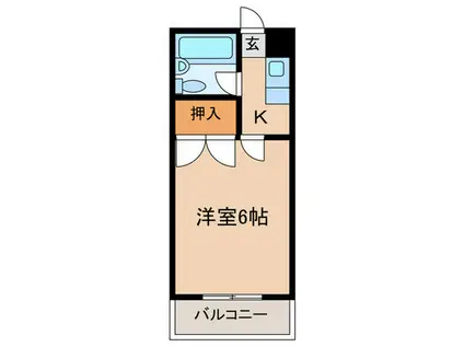 サンハイツ仲田(1K/2階)の間取り写真