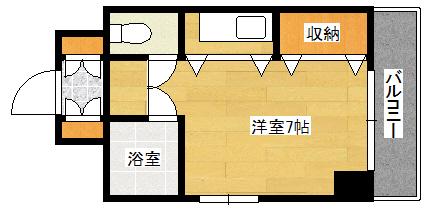 よつばビル(ワンルーム/6階)の間取り写真