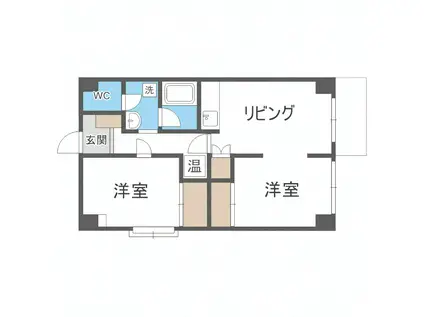 ニューハイム札幌(2DK/2階)の間取り写真