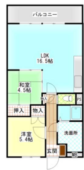 ネクスト倉田 西館(2LDK/7階)の間取り写真