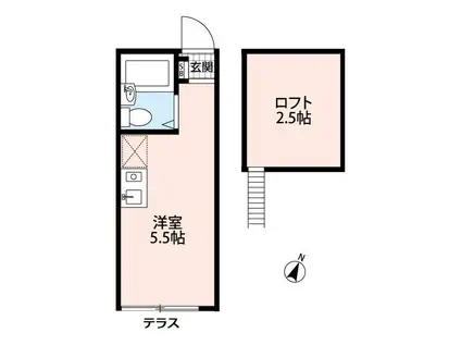 ベルハイム狭山ヶ丘(ワンルーム/1階)の間取り写真