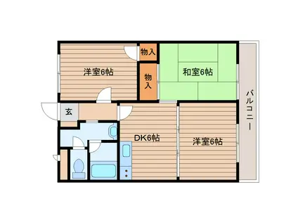 クオリティーハイム協栄C(3DK/1階)の間取り写真