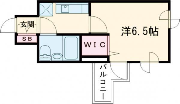 エスリード三宮第2(1K/8階)の間取り写真