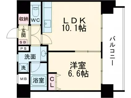 スタジオスクエア泉(1LDK/8階)の間取り写真
