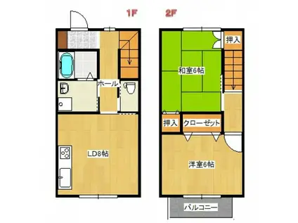 HAMA1126(2DK/1階)の間取り写真