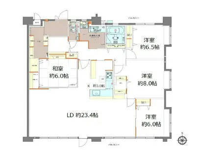 ヒルズ神明の木(4LDK/6階)の間取り写真