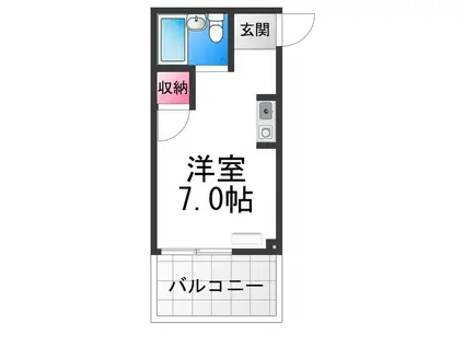 ミューゼス上野芝(ワンルーム/1階)の間取り写真