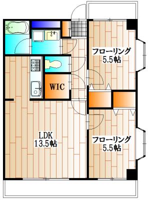 フェニックスコート(2LDK/3階)の間取り写真