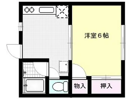 クルトゥラドーモ英萌I(1K/2階)の間取り写真