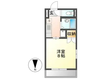 メゾンミレー(1K/2階)の間取り写真