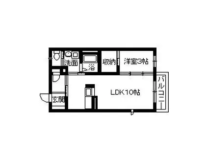 ボヌール柴島(1LDK/1階)の間取り写真