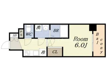 エスリード大阪リエート(1K/11階)の間取り写真