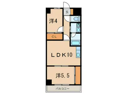 プランドール横浜(2LDK/4階)の間取り写真