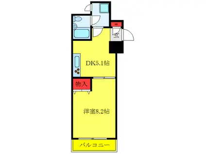 ライオンズマンション川口幸町(1DK/2階)の間取り写真