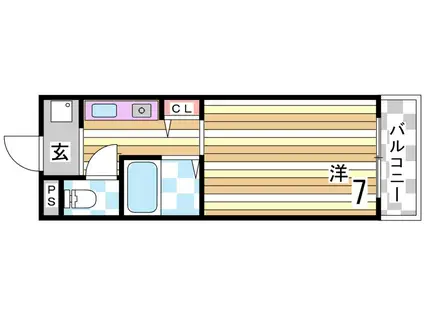 サンビルダー六甲山ノ手(1K/4階)の間取り写真
