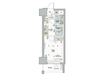 メイクスデザイン川崎II(1K/3階)の間取り写真