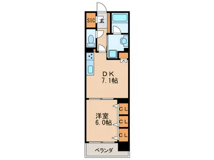 プレサンスグラン丸の内(1DK/11階)の間取り写真