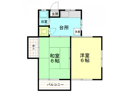 メゾンマツモトC棟(2K/2階)の間取り写真
