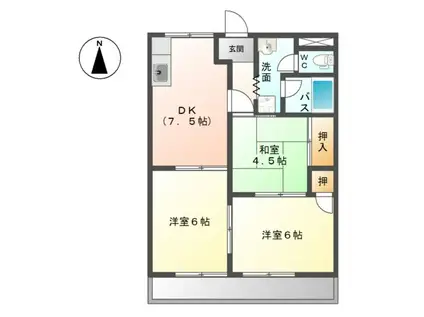 サンテラスNAWA V(3DK/3階)の間取り写真