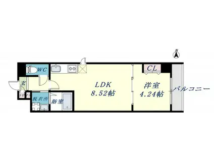 ラックフィールド(1LDK/3階)の間取り写真