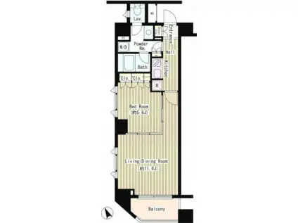 コクヨーレ日本橋(1LDK/7階)の間取り写真