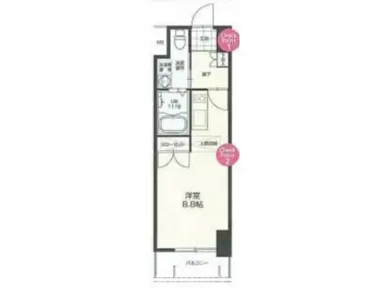 NO.72 HARBER イースト TOWER(ワンルーム/17階)の間取り写真