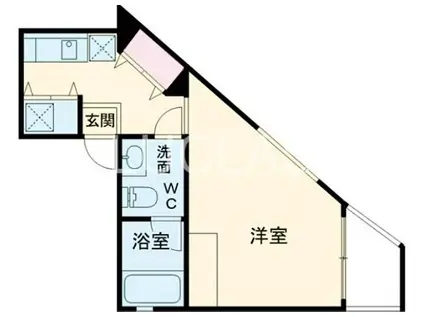 オーバルコート砧(1DK/4階)の間取り写真