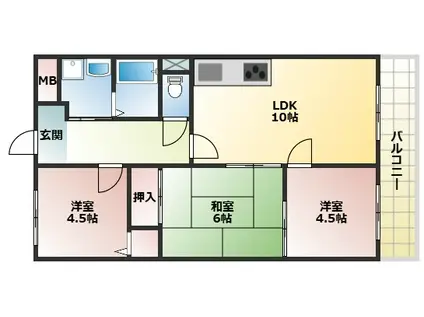 ステイツ明石大久保(3LDK/1階)の間取り写真
