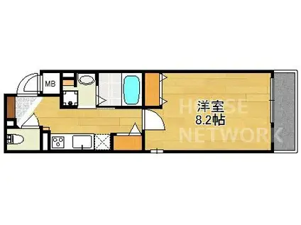 レジデンス プリムローズ(1K/3階)の間取り写真