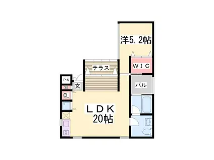 TERRACE G(1LDK/1階)の間取り写真