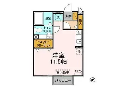 シャルマンIIABCD(ワンルーム/2階)の間取り写真