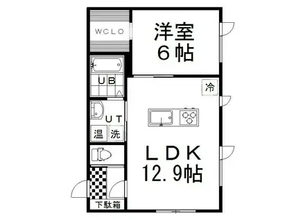 ZEXT ARCADIA(1LDK/1階)の間取り写真