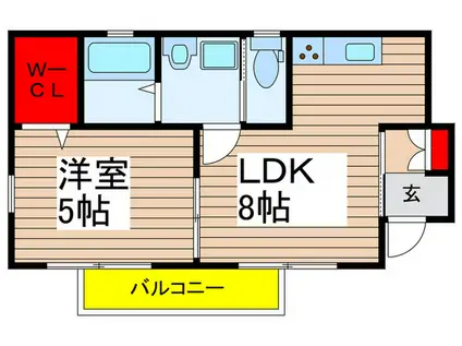 アットリラ八千代台(1LDK/1階)の間取り写真