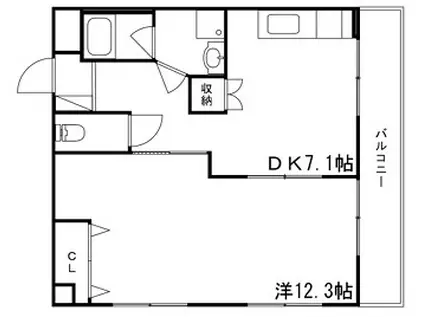 マジェスティコート東雲町(1DK/5階)の間取り写真