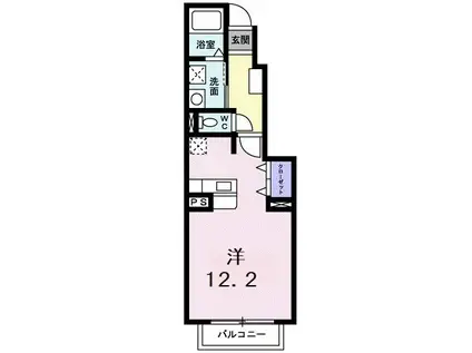 S.RESIDENCE(1K/1階)の間取り写真