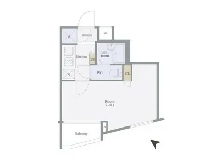 ビバリーホームズ久が原II(1K/1階)の間取り写真