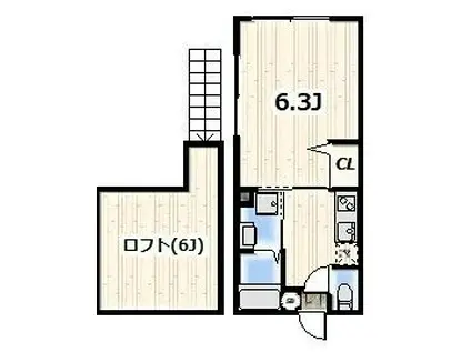 サニーサイド湘南深沢(1K/1階)の間取り写真